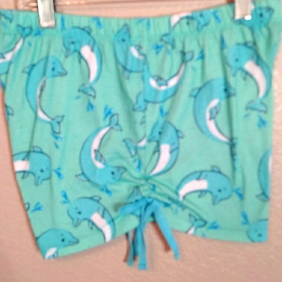 Justice 🐬  Girls P.J. Blue Dolphin Shorts (12) - Picture 4 of 9